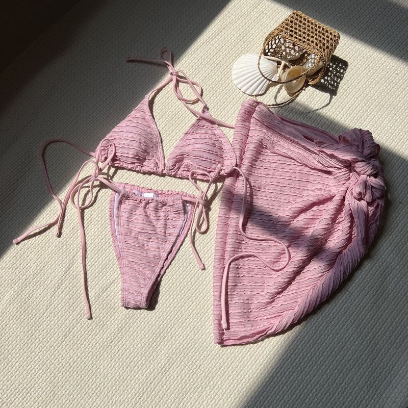 Damenbekleidung Neue Candy Series Spezialstoff Badeanzug Bikini Dreiteiliger Bikini_voghion.com
