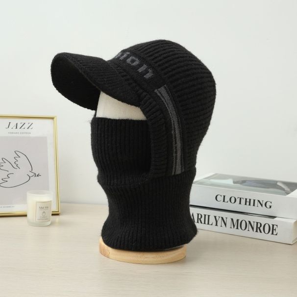 Bonnet polaire tricoté pour homme, coupe-vent, une pièce, pour l'hiver, pour le cyclisme en plein air, en laine, thermique_voghion.com