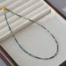 Collana di perline fatta a mano con design di nicchia francese - Turchese e lapislazzuli, catena per clavicola da donna semplice ed elegante_voghion.com