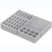 Set di 4 contenitori per cassetti - Scatole portaoggetti per armadio per calzini, biancheria intima e accessori (divisori pieghevoli regolabili in rete trasparente bianco/grigio)_voghion.com