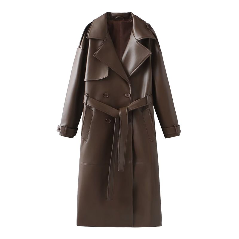 Neue Damen-Lederjacke mit französischem Modedesign und vielseitigem, lässigem Design_voghion.com