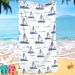 Turtle striped beach absorbent towel, ultra-fine fiber digital printed striped beach towel, pineapple bath towel_voghion.com