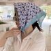 Sciarpa quadrata piccola in cotone e lino stampato da donna con protezione solare sottile estiva, versione coreana, foulard versatile alla moda,_voghion.com