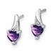 Sterling Silver Rhodium-plated Amethyst And Diamond Earrings_voghion.com