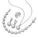 Set di gioielli da donna - Eleganti orecchini a bottone con zirconi rotondi, collana, bracciale e anello in più colori per l'uso quotidiano. Set di collana e orecchini._voghion.com