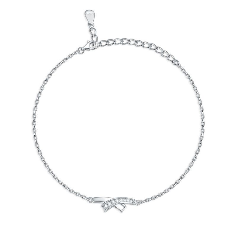 Women's Jewelry Sterling Silver Zircon Bow Bracelet Big Brand Jewelry Ins 925 Silver Bracelet_voghion.com