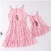 Mutter & Kinder Eltern-Kind-Kleid Sommer Kinder Kuchen Kleid Strand Strand Baumwolle Seide Strandkleid mit Halskette koreanische Version Prinzessin Weste Kleid_voghion.com