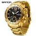 Multi-Function Digital Watch With Stainless Steel Band Waterproof, Luminous, Dual Time, Stopwatch, Alarm, Calendar Sporty Stylish Round Dial Watch_voghion.com