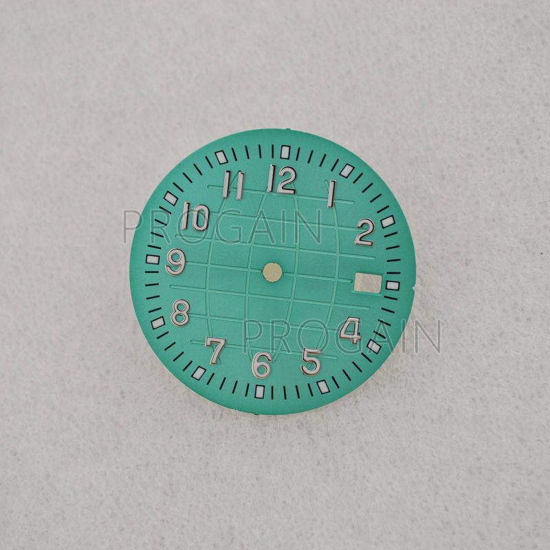 NH35 wijzerplaat PP mechanisch horloge lichtgevende wijzerplaat Groene lichtgevende handgranaat gemodificeerde handoppervlak tape wijzerplaataccessoires_voghion.com