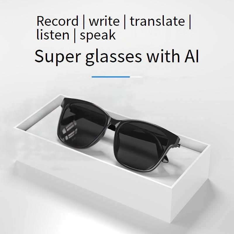 Smart Glasses HYUNDAI HY C8 Smart AI Translation Glasses And Headphones Simultaneous Interpretation 75 Languages Real Time Conference Recording