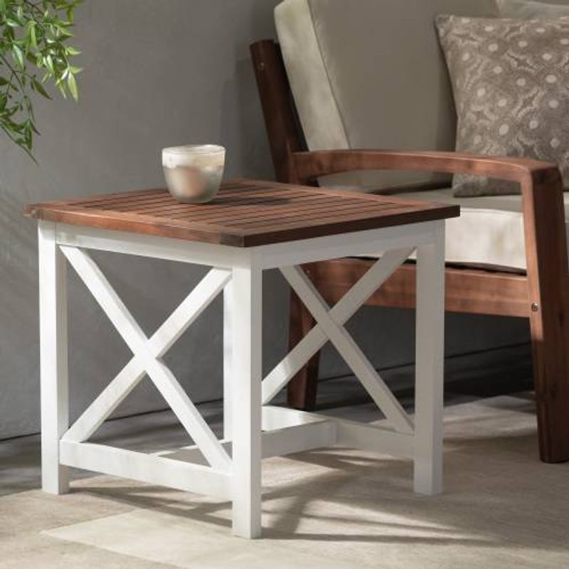 Handsome Cabin Side Table Coffee Brown Table Cottage Side Table_voghion.com