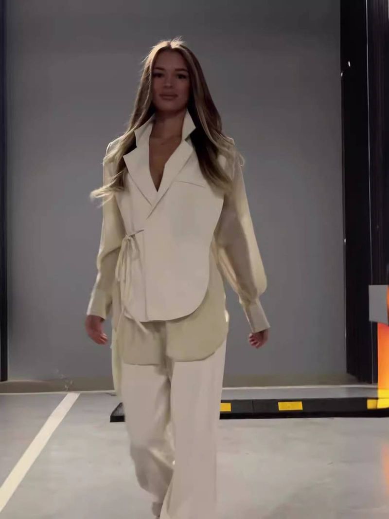 Women's Clothing Large Size Temperament Suits Early Autumn Professional Formal Wear Sleeveless Suit Collar Jacket Three Piece Suit_voghion.com