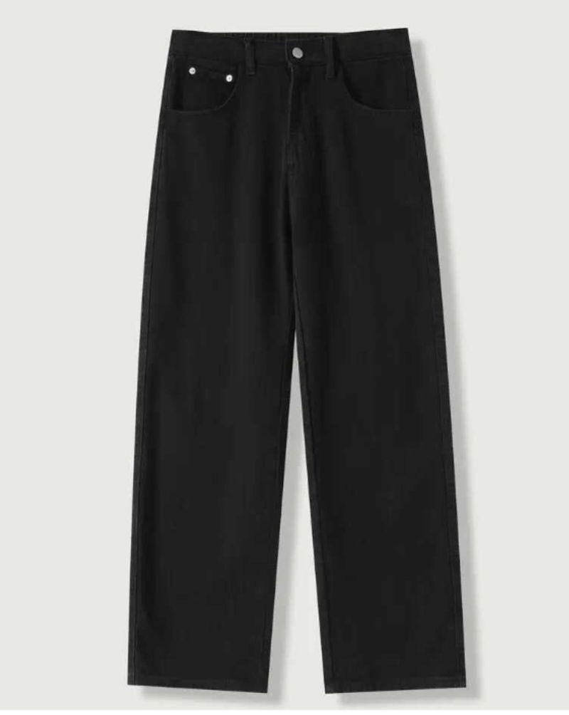 [VintageRebel] Men's Washed Denim - Retro Straight Fit Jeans | Hip Hop Streetwear_voghion.com