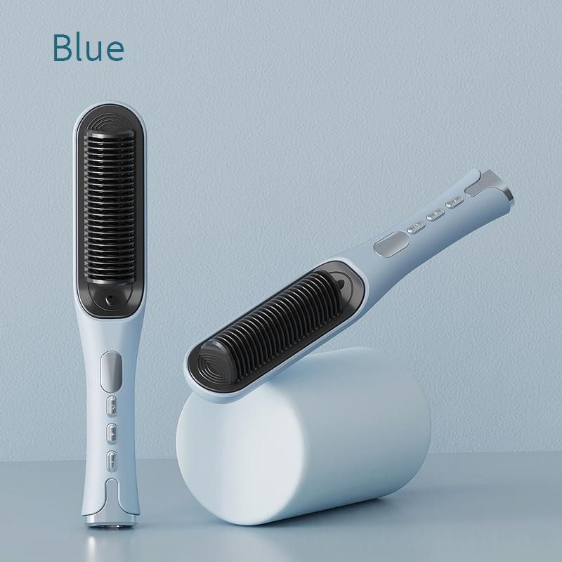 LCD Temperature Control Hair Straightener Brush - Multi-Styling Hot Comb With Adjustable Heat Settings_voghion.com