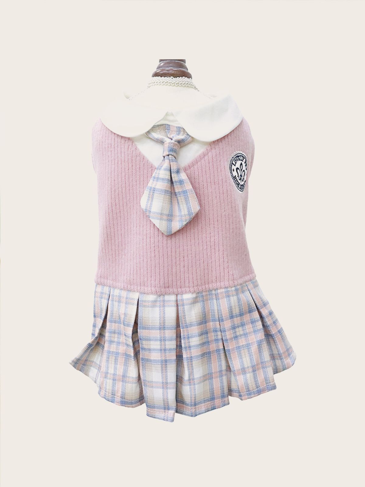 1 Piece Of Pet Accessory: Knitted JK Plaid Dress For Dogs And Cats, A Comfortable Spring-autumn Outfit Suitable For Small And Medium-sized Pets_voghion.com