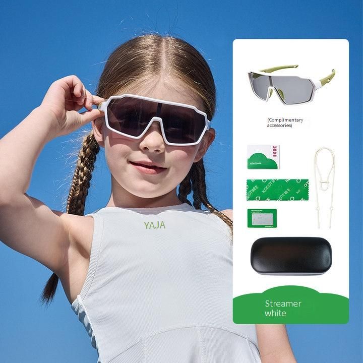 Kids Polarized Sunglasses – 100% UV Protection & Shatterproof TPEE Frame (White/Gray/Silver) – Stylish Unisex Design For Sports & Outdoor Play_voghion.com