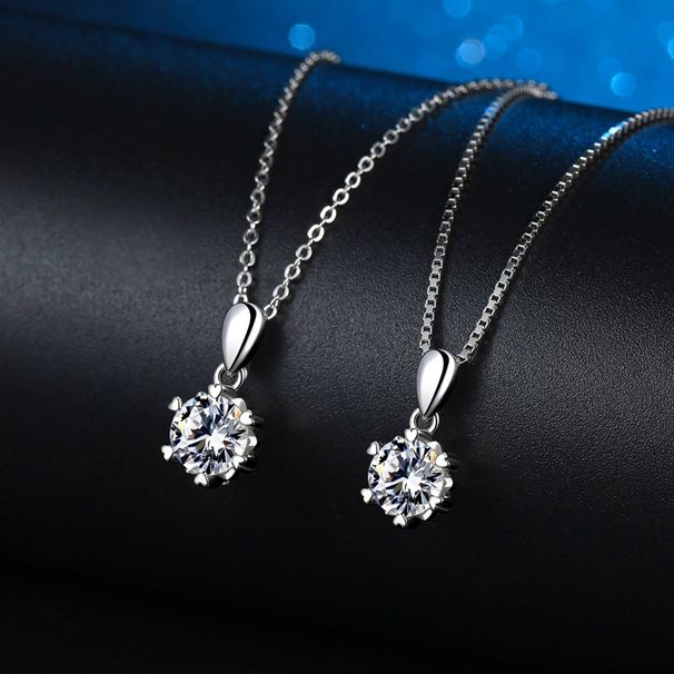 Collier pendentif flocon de neige en moissanite ange classique simple diamant mode chaîne de clavicule collier en argent S925 couple féminin_voghion.com