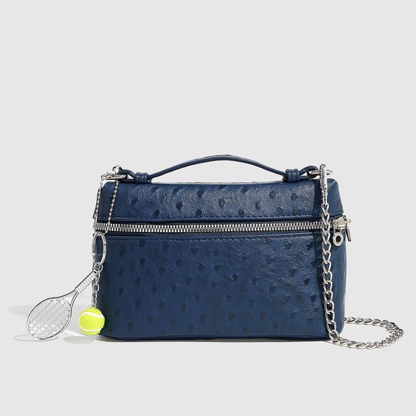 Borse da donna Nuova borsa a scatola con motivo a struzzo Borsa cosmetica semplice Borsa a mano Borsa a tracolla con una spalla Borsa a catena da donna_voghion.com