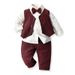 kid's clothing Boy's waistcoat dress white shirt suit pants three-piece set_voghion.com