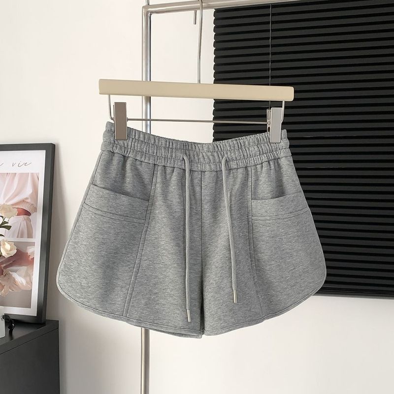 Pantalons décontractés pour femmes, nouveaux shorts de sport amples taille haute d'été pour femmes, petits cordons de serrage, pantalons droits à jambes larges_voghion.com