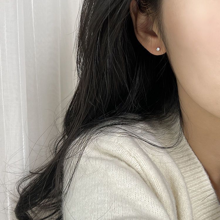 Orecchini in argento puro 999 per donna, orecchini semplici e piccoli, orecchini di alto valore in stile Ins, gioielli per le orecchie, adatti al sonno,_voghion.com