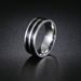 Herren-Ring, 8 mm breit, doppelter Schlitz, einfacher Mode-Herrenring_voghion.com