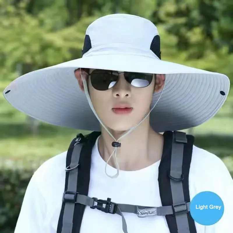Nye ankomster Sommer 15 cm stor brem menn kvinner pustende fiskeluer sol UV-beskyttelse netting fiskerhatt fotturer utendørs strandlue_voghion.com