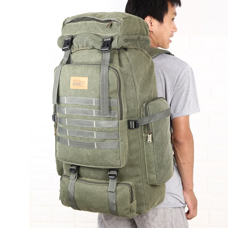 Canvas Herren Sport zu Fuß Vintage Militär Rucksack_voghion.com