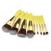 9 stk rejse makeup børster sæt gule eller lyserøde kort håndtag Powder Blush Lip Brush Set Beauty Makeup Tools_voghion.com
