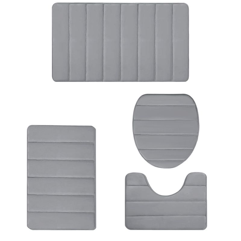 Water Absorbent Thickened Dirt Resistant Shower Room Bathroom Non-Slip Toilet U-Shaped Foot Mat_voghion.com