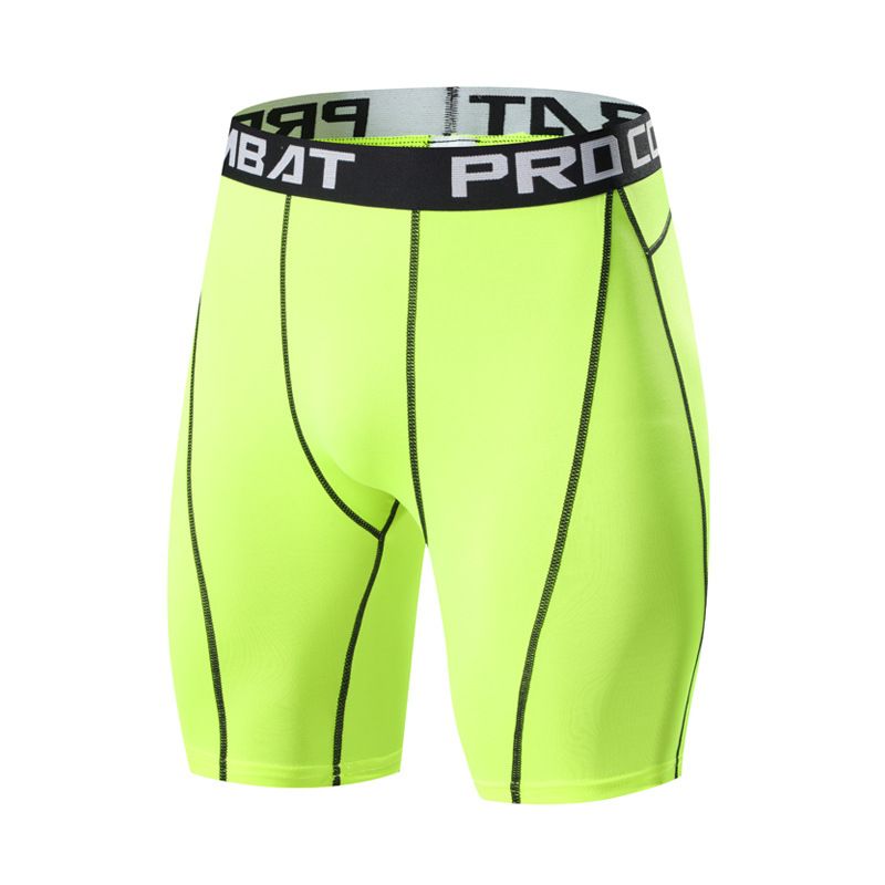 Men's clothing Tight athletic shorts Men's stretch quick drying Breathable basketball nine point leggings Running track and field_voghion.com