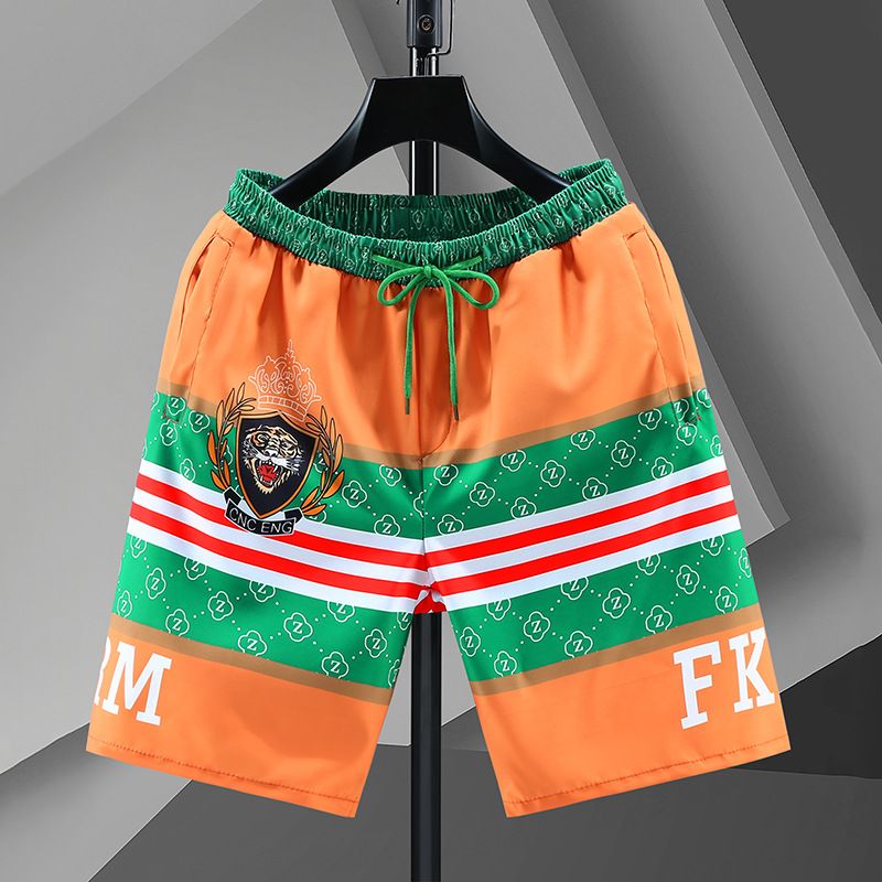 Pantalones cortos para hombre con pantalones de cinco piezas de seda helada para el verano, tendencia atractiva y con volantes, pantalones cortos para estudiantes, corte ajustado_voghion.com