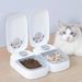 Comedouro automático para cães e gatos com bebedouro e temporizador, recipiente dispensador para ração e acessórios para filhotes._voghion.com