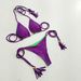 Women's Clothing Bikini Split Sexy Triangle Double Sided Contrast Color Beach Bikini Three Point Style_voghion.com