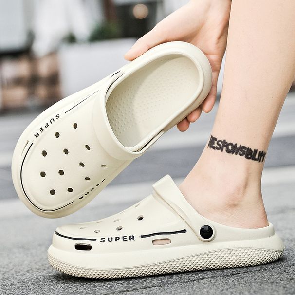 Herren Sommer Gartenschuhe rutschfeste Bao Head Sandalen mit doppeltem Verwendungszweck Weiche Sohlen Step On Poo Feeling Strandpantoffeln Herren_voghion.com