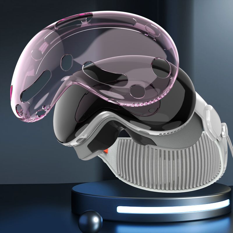 Gëeegent fir Vision Pro Schutzhülle VR Brëll TPU semi-transparent Anti-Kollisioun an Anti-Fangerofdrock héichtransparent Schutzhülle_voghion.com