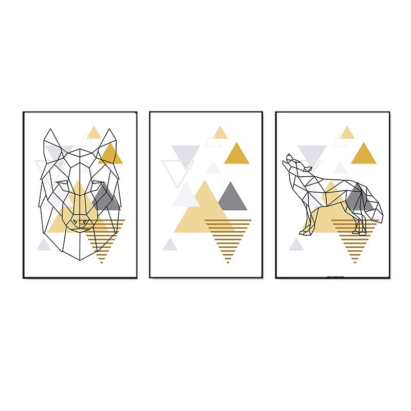 Nordic INS Style Triptych Abstract Oil Canvas Decorative Painting Core_voghion.com