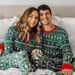 Christmas Family Decoration Christmas Tree Print Patchwork Color Contrast Home Clothing Pajamas Set_voghion.com