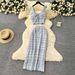 Women's Clothing Ruffled Design Suit Summer Strappy Camisole Tube Top Vest High Waist Slimming Maxi Skirt_voghion.com