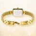 BERNY Small Gold Watches For Women Dainty Luxury Ladies Analog Quartz Bracelet Watch Rectangular Case Stainless Steel Waterproof Minimalist Wristwatch_voghion.com