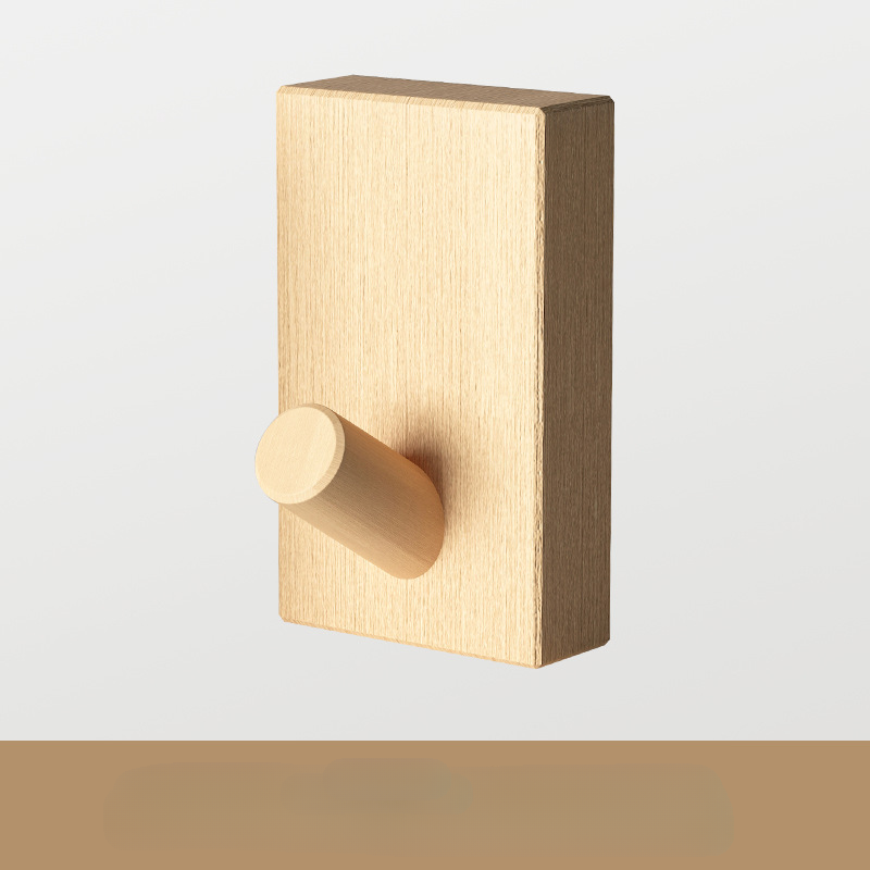 Perchero nórdico de madera maciza de haya y nogal, multifuncional, sin taladros, para colgar detrás de la puerta._voghion.com