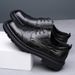 Voyage Business Formal British Round Toe Derby Genuine Leather Casual Lace-up Men's Breathable Groom Wedding Shoes Men_voghion.com