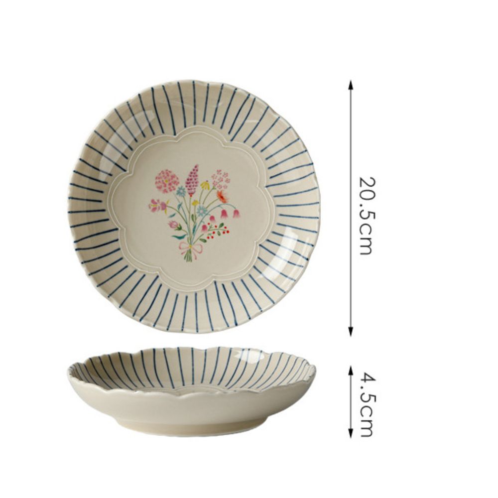 Petal Ceramic Tableware Home Dinner Plate Set Dinner Bowl_voghion.com