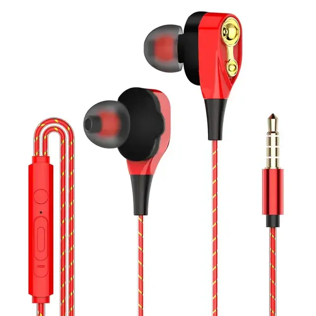 Explosive Double Moving Coil In Ear Subwoofer Cross Border Wire Controlled Fever Hifi Headphones With Shocking Sound_voghion.com