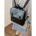 Casual Women's Fashion Color-Block Compact Travel Multi-Function Black Backpack 2025 Fall/Winter New_voghion.com