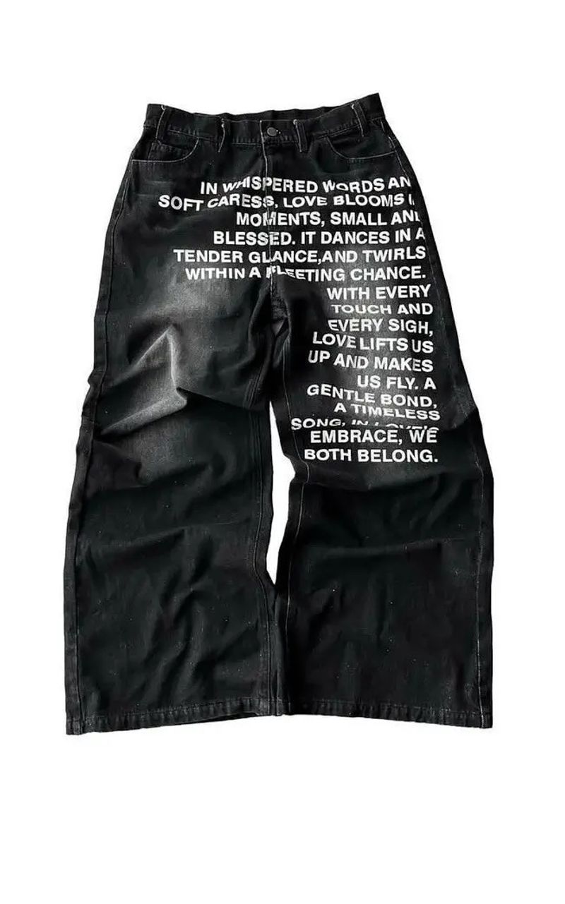​Streetwear Vintage Washed Print Jeans - Y2K Loose Fit Wide Leg Denim Pants For Hip Hop & Casual Wear​_voghion.com