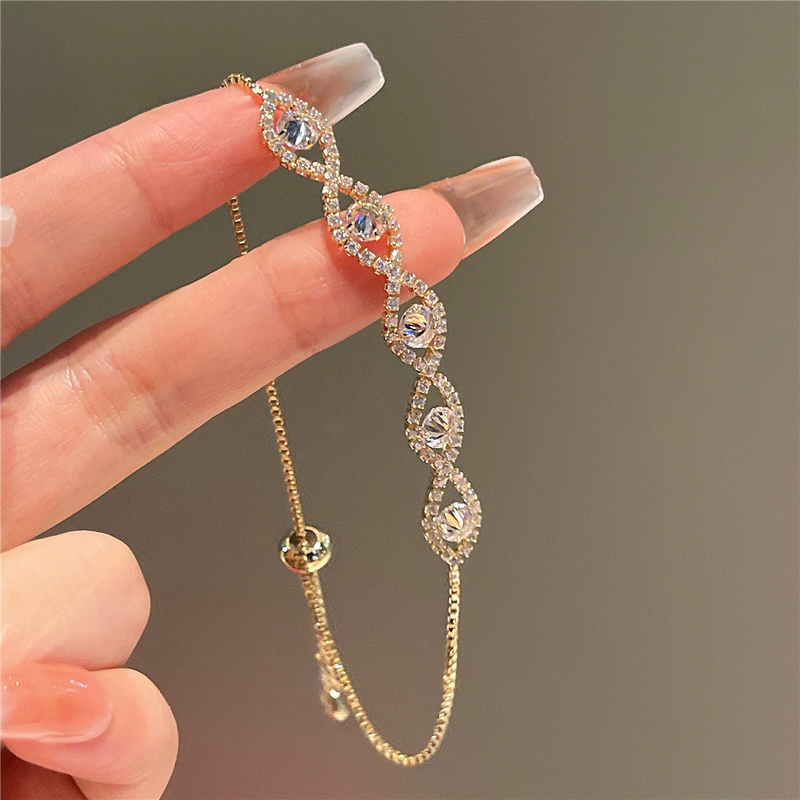 Pulseira com cordão brilhante, requintada e bonita, pequena pulseira de alta qualidade, fresca e versátil_voghion.com
