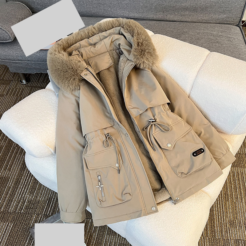 Women's Clothing Short Down Jacket Overcome New Cotton Winter Coat Loose Plus Velvet Thickened Cotton Jacket_voghion.com
