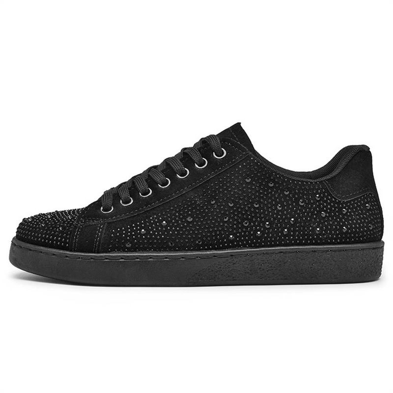 New Product 2025 Fashion Black Sneakers Men's Artificial PU Hot Stamping Casual Board Shoes Outdoor Running Shoes 39-44_voghion.com