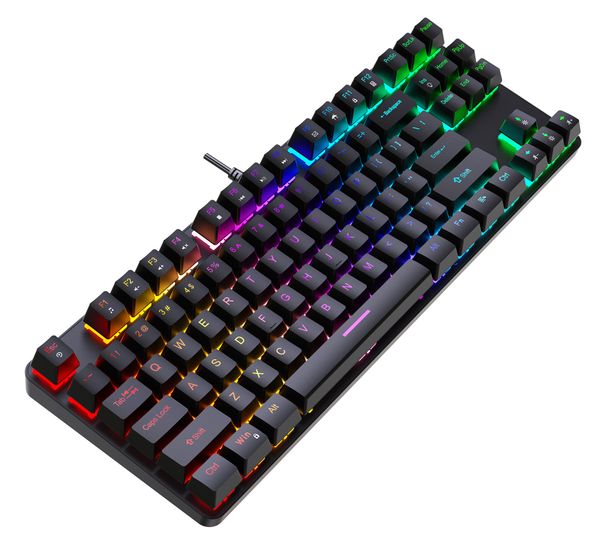 2025 Game Designer Mechanical Keyboard K87 Green Axis Red Axis Tea Axis Black Axis Original Keycap Gaming Keyboard RGB Lighting Effect_voghion.com